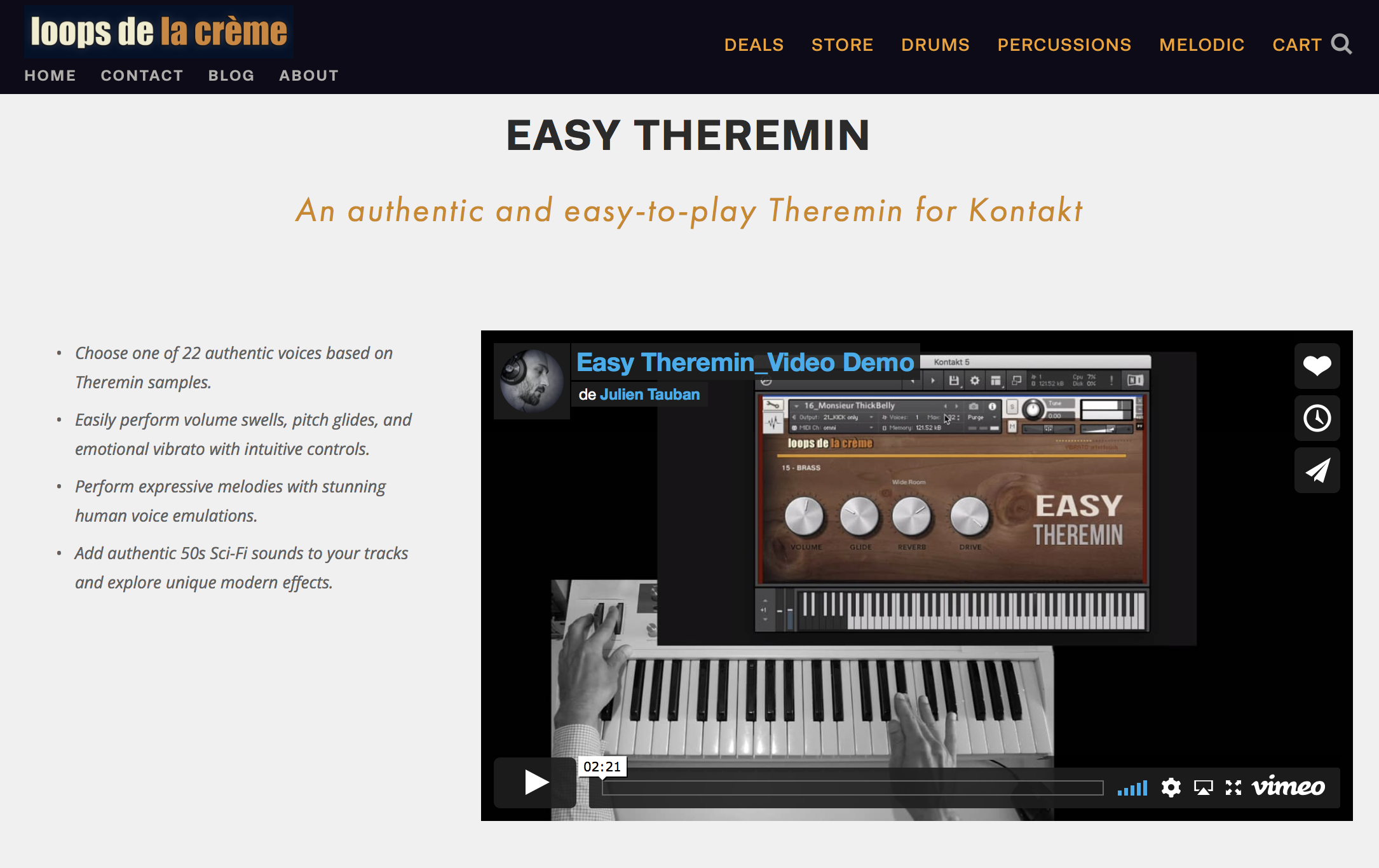 Loops de la creme easy theremin julien tauban