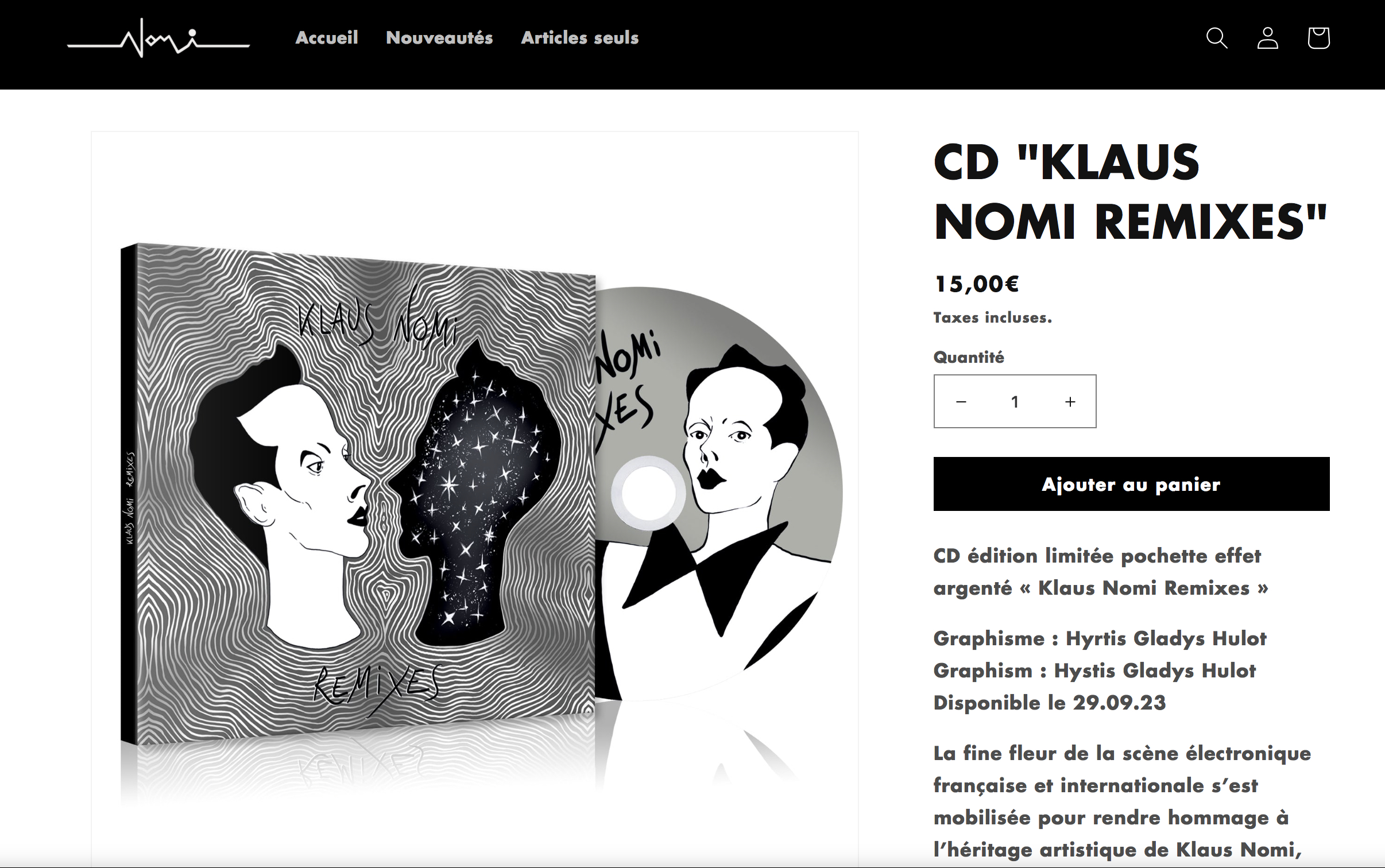 aperçu site Klaus Nomi Remixes